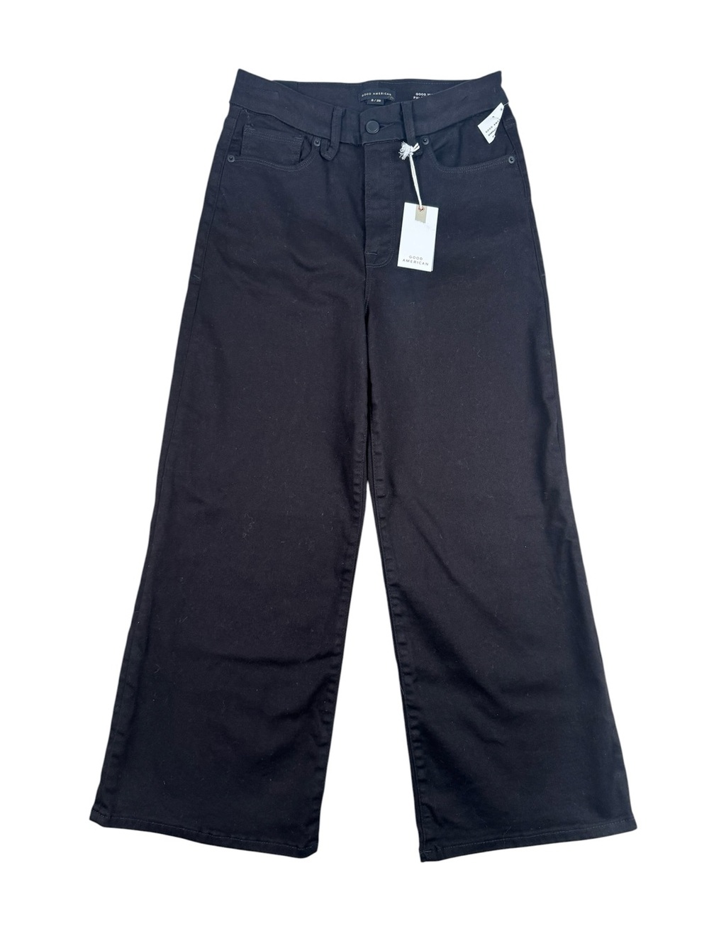 Good American Black Wide Leg Flare Jeans